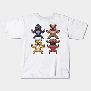 Wild pixel animal art Kids T-Shirt